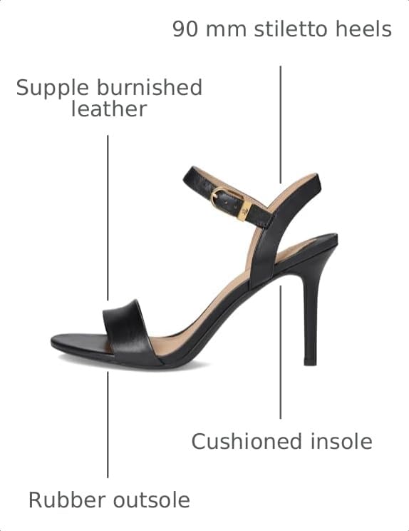 Image of Lauren Ralph Lauren Gwen Burnished Leather Sandal