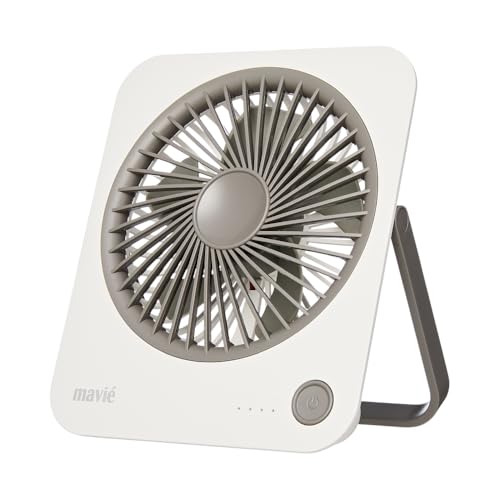 MAVIÉ Ventilador de escritorio pequeño, mini ventilador personal silencioso recargable, diseño plegable e inalámbrico de 180°, ultrafino y portátil, 4 velocidades, batería de larga duración, esencial
