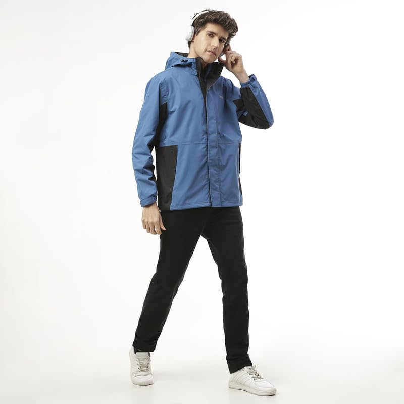 Image of Zeel Raingear Stylish Rain Jacket for Men Waterproof for Bike Riders with Adjustable Hood along with inner pockets,Waterproof Rainwear with Lightweight Polyester Jacket, ZRS013