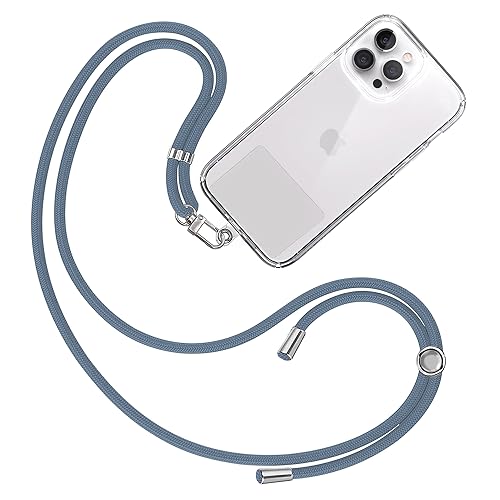 TBOC Cordino Catenella Laccio Strap Porta Cover [Arancio Chiaro] + 2 Toppe di Fissaggio Aggiuntive [Nero] Telefono Cellulare Collo - Tracolla Catenina Cordini Cellulari Telefoni Universale Laccetti