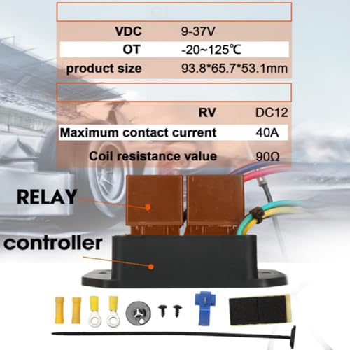 Interruttore Digitale Ventola del Radiatore, Temperatura Regolabile 12 Volt e 24 V Controller per Ventole Radiatore Digitali a Display, Kit Relè Ventola Elettrica Doppia per 0444