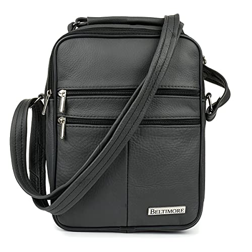 Sac sachet en cuir pour homme gris pour éviter les pickpockets grâce aux 2 poches