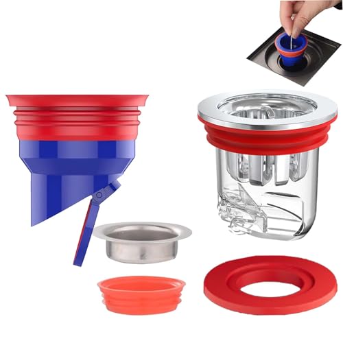 2 Piezas Valvula Antiolores Ducha WISIRENT, 33-52mm Desague Antiolores Antiolores Piso Desagüe de Ducha, Núcleo de Drenaje de Suelo Desodorante Tapon Ducha Olores, Desagüe Ducha para Desagüe Suelo