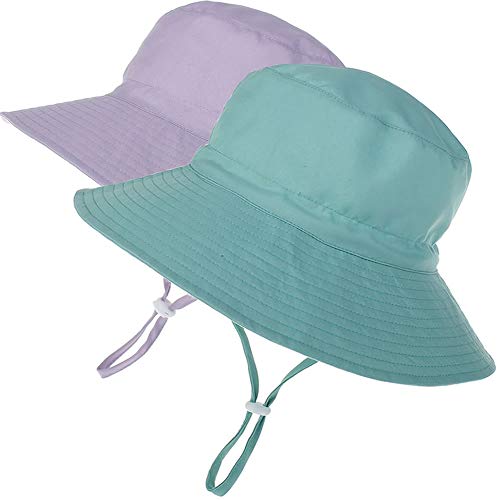 MaxNova Baby Sun Hat Toddler Summer UPF 50+ Baby Girl Bucket Hat Wide Brim Beach Hats for Baby Boys 2-7Years