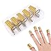 Hanyousheng Chablon, Chablon pour Ongle Gel Construction, Nail Art Conseils Extension Formulaires, 5 Pièces Réutilisable d'or Chablon, Chablons et Formes pour Extension d'ongle Acrylique Gel UV