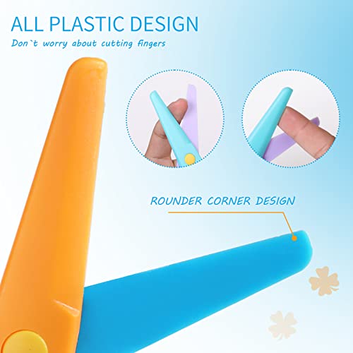 6Pcs Preschool Training Scissors,Children Safety Scissors Toddler Training Scissors Plastic Safety Kids Learning Scissors Art Craft Scissors #TOP2