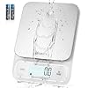 BOMATA Báscula de cocina impermeable IPX6, 0.1 g/0.01 oz de alta precisión, 11.0 lbs/11 libras, báscula digital con luz de fondo, plataforma de pesaje de acero inoxidable, para alimentos, cocina
