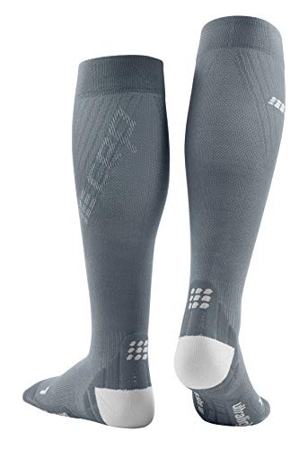 CEP Men's Ultralight Compression Tall Run Socks Grey/Light Grey Size 32
