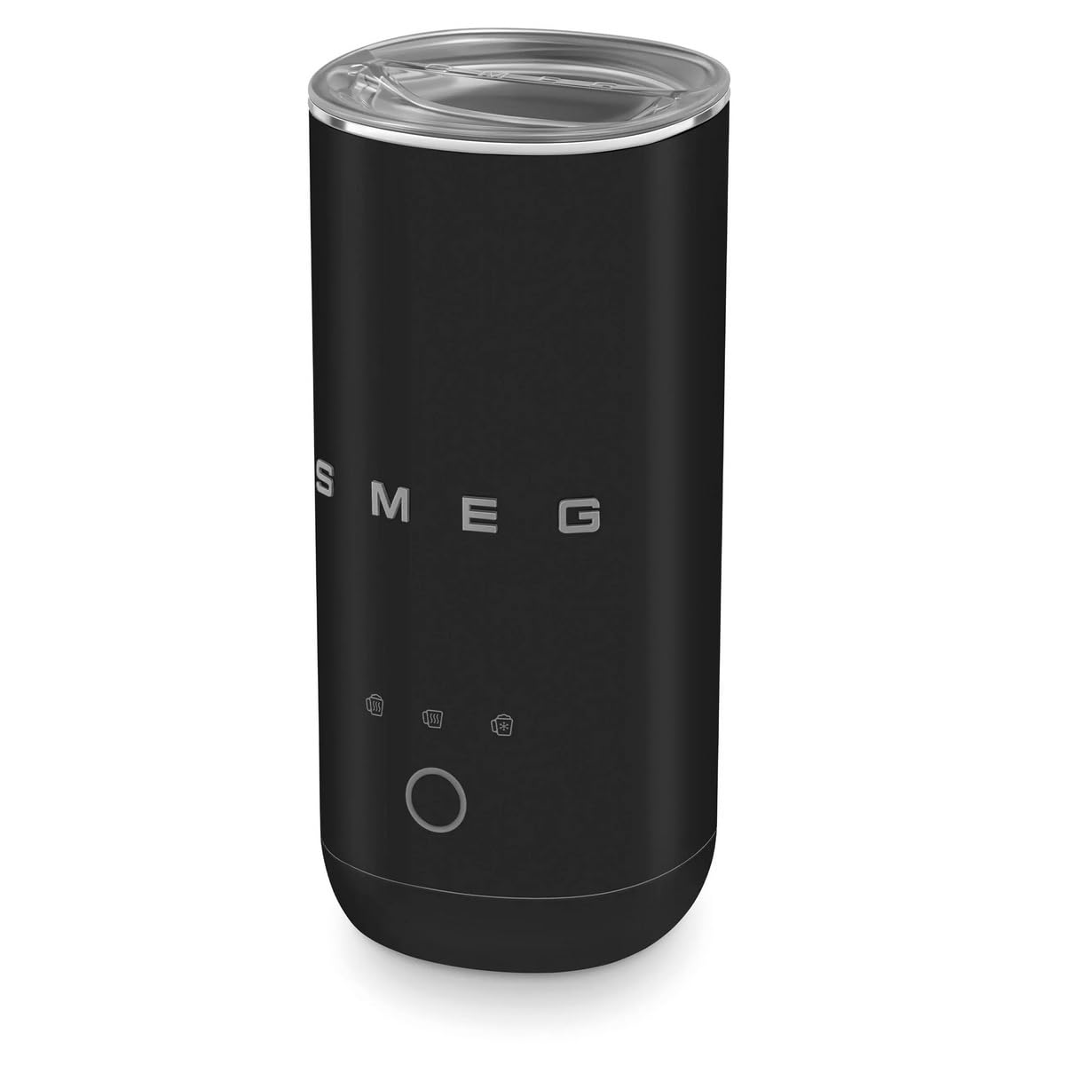 Smeg MFF02BLMEU Mousseur à lait noir mat – Rétro années 50, compact, 3 fonctions pour mousse chaud/froide et chaleur du lait