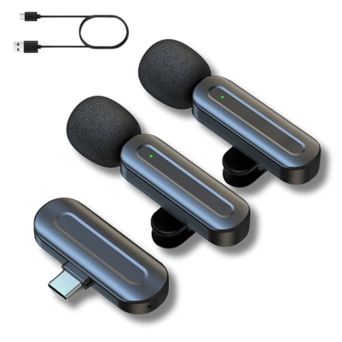 HOSONGIN USB C Wireless Microphone for Android/iPhone 15/16, Type-C Lavalier Mini Mic, 6-Hour Battery, Noise Reduction for Video Recording, Vlog, YouTube, TikTok