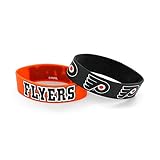 NHL Philadelphia Flyers Silicone Rubber Bracelet, 2-Pack