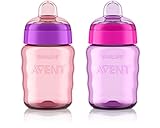 Philips Avent My Easy Sippy Cup, 9 Ounce, Pink/Purple, Stage 2 (Colors May Vary)