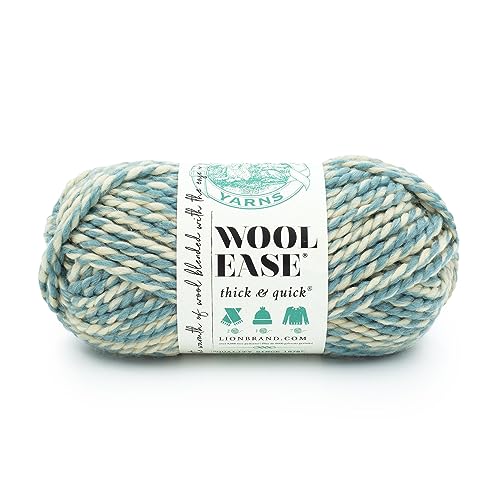 Lion Brand Yarn Wool-Ease Thick and Quick Yarn, Soft and Bulky Yarn for Knitting, Crocheting, and Crafting, 1 Pack, Rapids