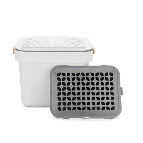 Full Circle Post Modern Kompostsammler aus Edelstahl – geruchsfreie, umweltfreundliche Küchenabfalllösung