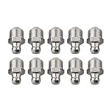 Hydraulische Schmiernippel aus 304 Edelstahl mit Gewinde, M6, M8, M10, Zerk Schmiernippel für industrielle Lagerwartung, rostfreie Öler für (M10 x 1), 10 Stück