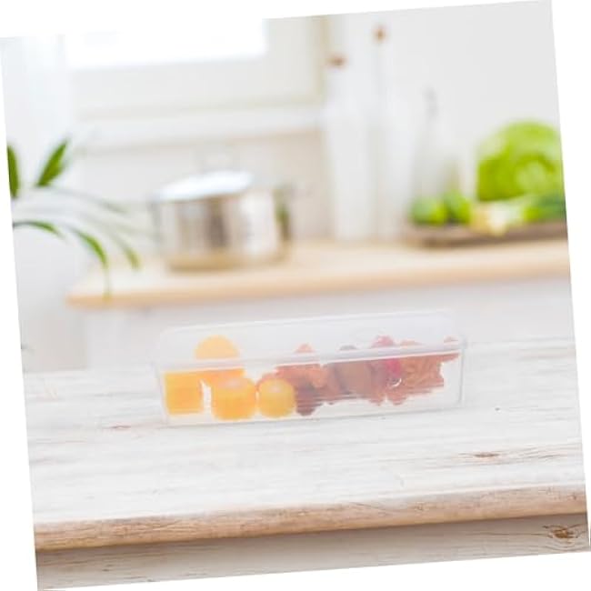 Stackable Keeping Storage Box with Lid for Scallions Cilantro Green Onions Space Saving Plastic Produce Organizer for Fridge and Kitchen Pantry