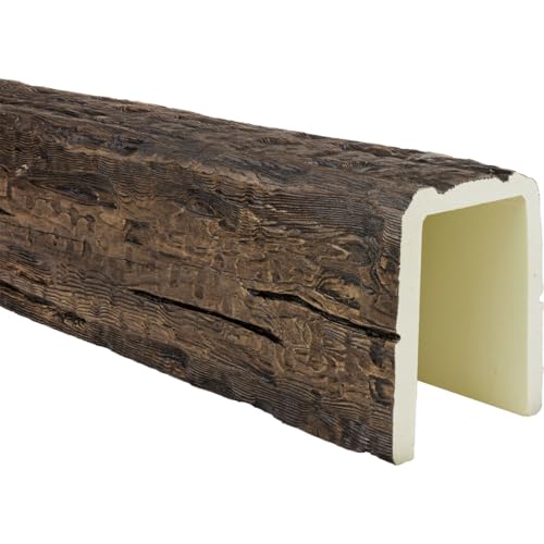 Ekena Millwork 5 1/2"W x 5 1/2"H x 192"L 3-Sided (U-Beam) Salvaged Timber HeritageTimber Faux Wood Ceiling Beam, Kona Brown by Ekena Millwork - Image 7