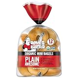 Dave's Killer Bread Plain Awesome Mini Bagels, Organic Bagels, 12 Ct