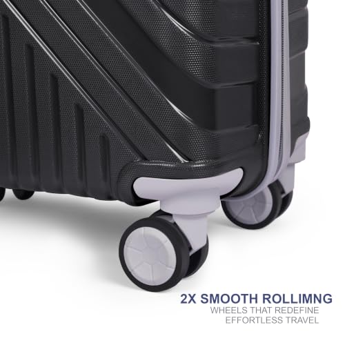 Image of Small Cabin Suitcase, Black, Polypropylene, 54 cm, 8 Spinner Wheels with Number Lock