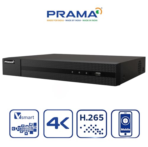 Image of PRAMA PT-NR2A08-Q2 8 Channel 8MP Network Video Recorder with H.265+ Compression, 2 SATA Interface Supporting HDD up to 8TB Per Drive, 4K HDMI & VGA Dual Output, Gigabit Network.