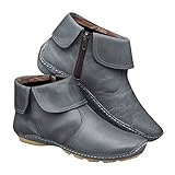 Gibobby Ankle Booties for Women Low Heel,2019 New Arch Support Boots- Women's Leather Comfortable Damping Shoes Fashion Side Zipper Platform Booties Casual Shoes