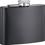 Visol Jambo Matte Rubberized Flask, 8-Ounce, Black
