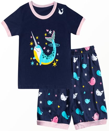 Qtake Fashion Girls Pajamas Summer Short Children Clothes Set Cotton Little Kids Pjs Sleepwear Size 12M-12Years