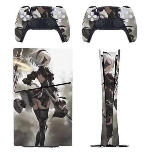 PlayStation 5 Slim/PS5 Slim �p �X�L���V�[�� �����L�����N�^�[�� NieRAutomata �j�[�A�I�[�g�}�^ �����n��B�^ �{�̂ƃQ�[���R���g���[���[��p�X�e�b�J�[ �y�����݌v �f�W�^���E�G�f�B�V������p�z ���^�X�L�� �{��
