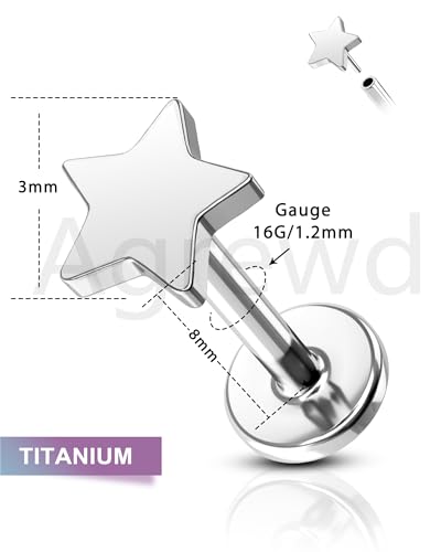 Minimalist G23 Solid Titanium Cartilage Earring Stud 16G Threadless Push in Helix Tragus Earrings for Women Flat Back Tragus Medusa Piercing Jewelry Surgical Steel Hypoallergenic4
