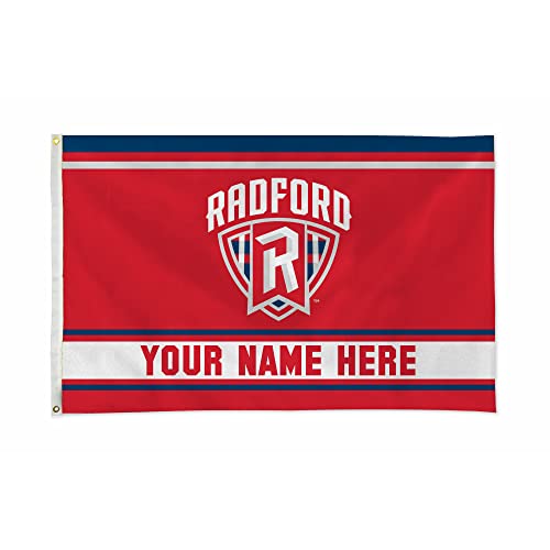 Rico Industries NCAA Radford Highlanders Personalized - Custom 3' x 5' Banner Flag - Made in The USA - Indoor or Outdoor Décor