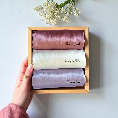 Image of Premium Muna Satin Hijab | Pack of 3 | 200 cm x 70 cm | Elegant Choice for All Occasions - Parties, Weddings & Festivals |