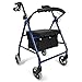 Price comparison product image Dunimed Lightweight Foldable Rollator Easily Foldable Zimmer Frame Height Adjustable Including Basket Walker for Seniors Walking aid (Blue)