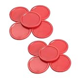 Mini-Airhockey-Tisch-Pucks, 50 mm, für Kinder, 5,1 cm, praktische und attraktive Airhockey-Arcade- und Tischspiele, Rot, 10 Stück