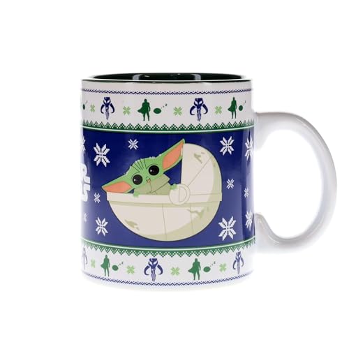 Taza de Cerámica Star Wars The Mandalorian Grogu Azul 20 oz miniatura 1