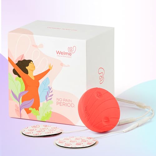 WELME Period Pain Relief Device – Relief from Menstrual Cramp and Period Pain – Electric Rechargeable PATENTED TENS Technology – 3+ years usage – Easy to Wear – Clinically Tested – Drug Free TENS technology – No Side Effects – Period pain Massager simulator – Portable & Wearable with 21 adjustable intensity levels