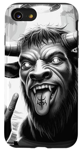 Alien Minotaur Tattoo UFO Forest Rock Hand Criatura Fantasy Carcasa para iPhone SE (2020) / 7 / 8