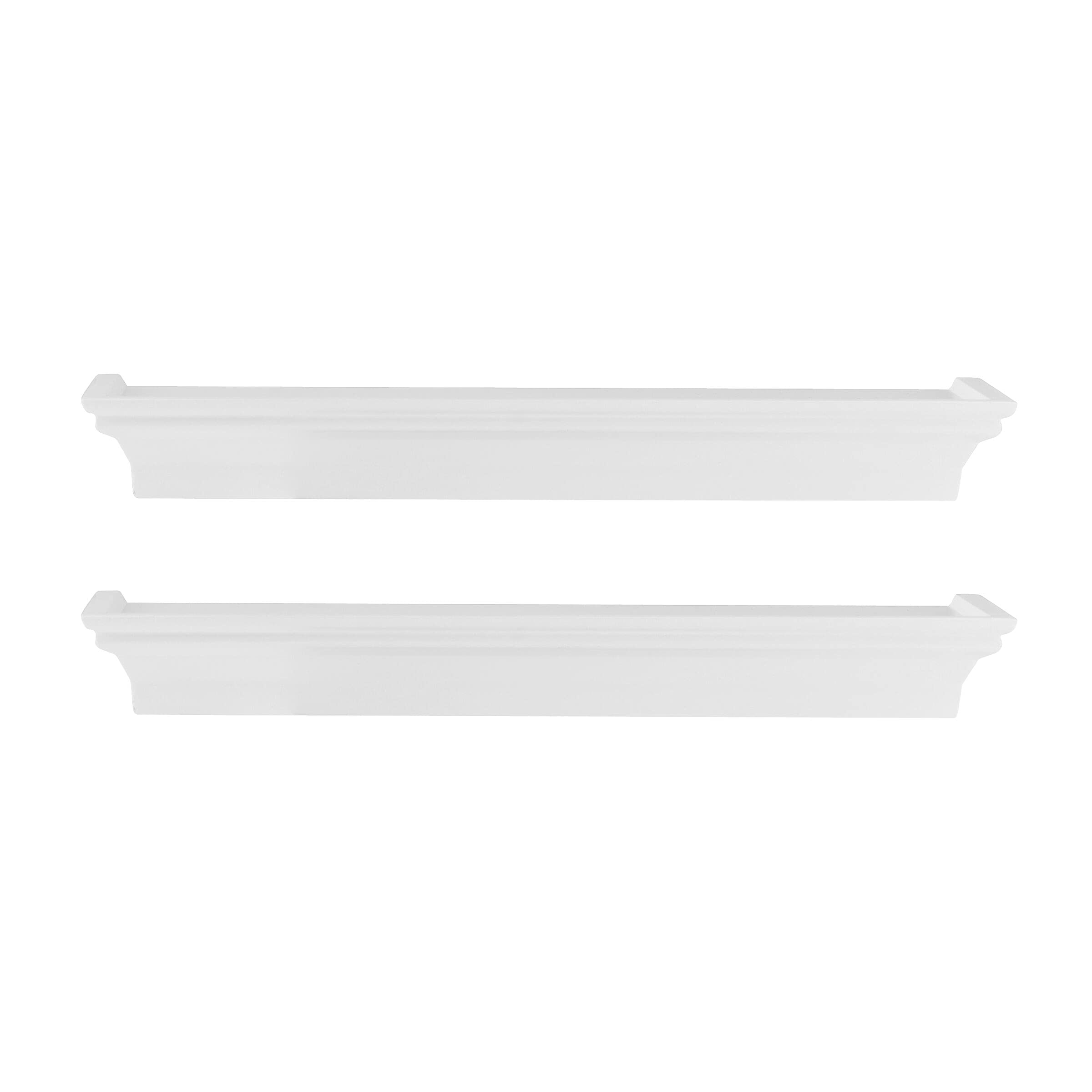 MELANNCOFloating MDF Photo Ledge for Bedroom, Livingroom, Office, Nursery, Set of 2, 14-Inch, White