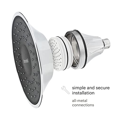 Vivaspring Filtered Shower Head Fsh25-Cb In Chrome Finish With Obsidian Face And Wide Rain Spray | For Softer Skin And Hair | 6 Month Filter Ff-15 | Certified Filtration #TOP7