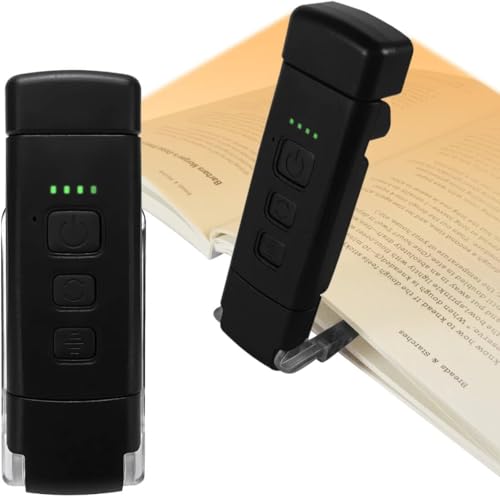 Qumox Lampe de Lecture Rechargeable USB – Clip Flexible, 3 Températures de Couleur, 5 Niveaux de Luminosité, Lampe LED Portable pour Lire au Lit, Livres, Bureau, Voyage