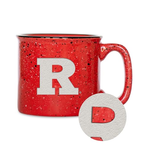 Rico Industries NCAA Rutgers Scarlet Knights Speckle 12oz Laser Engraved Campfire Mug