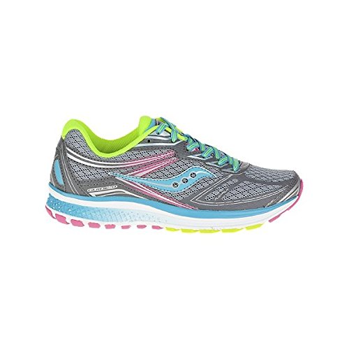 Saucony Guide 9 Girls chaussure de running fille amorti stable grise