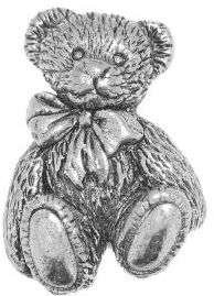 BFYAG71 Pewter Langdale Teddy Bear Tie Pin Brooch