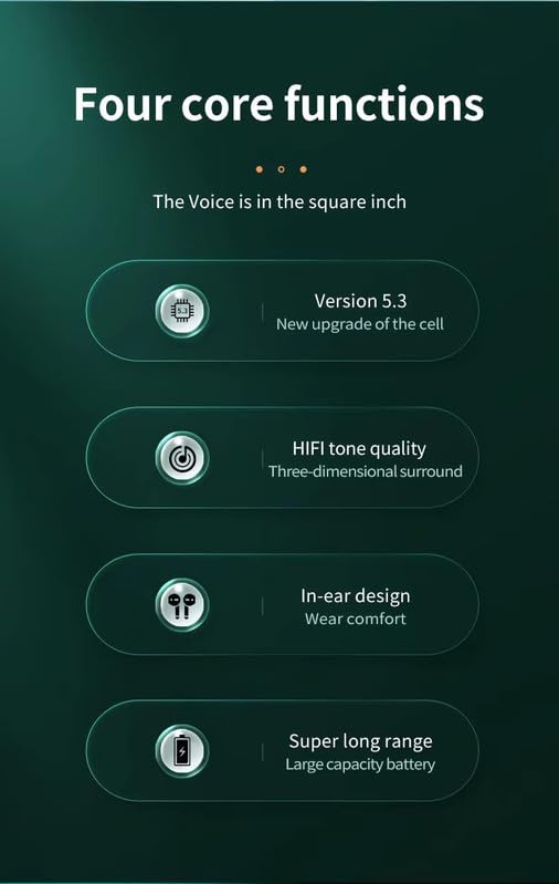Image of Earbuds for Xiaomi Redmi 4 Earbuds Original Like True Wireless Bluetooth in-Ear Headphones Earphones TWS with Mic, Touch Controls, Deep Bass, Sports (38 Hours Case, OPBR6)