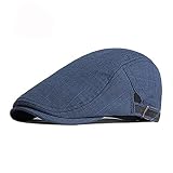Tipo de artículo: boina Sombrero de boina para hombres y mujeres, gorras planas de verano estilo Newsboy casual a cuadros boina sombrero viseras, Blue, Talla única,