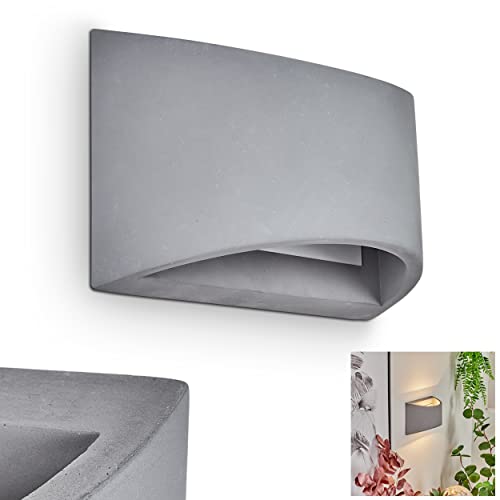 HOFSTEIN Wandlampe Braslo aus Beton in Grau, moderne Wandleuchte mit Lichteffekt, 1-flammig, 1 x G9-Fassung, Innenwandleuchte mit Up & Down-Effekt, ohne Leuchtmittel