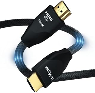 BRIDGEE Certified Ultra High Speed HDMI Cable (6.56ft/2m), HDMI 2.1 Cable Compatible with PS5 Xbox Series X 8K TVs, Supporting 48Gbps 8K@60Hz 4K@120Hz Dynamic HDR 10, eARC, VRR, ALLM