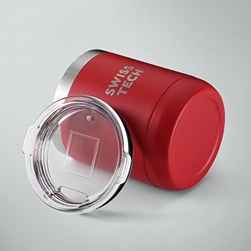 Swiss+Tech 10 Oz Tumbler, Insulated Tumbler, Double Wall Vacuum, Stainless Steel Tumbler With Lid, Corrosion Resistant, Bpa Free (Red) #TOP4