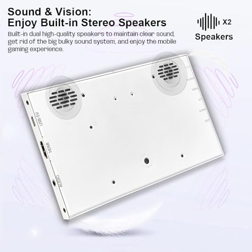 Image of Small Monitor 7 inch 1024x600 IPS Capacitive Touch 7 inch HDMI Wide Screen Portable LCD Display with Speakers for Raspberry Pi Laptop White