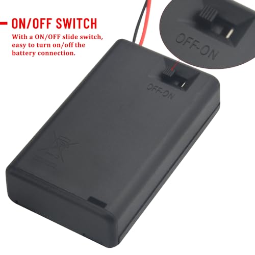 WMYCONGCONG 10 Stück 3 AAA 4,5 V Batteriehalter mit Schalter 3X 1,5 V AAA Batteriehalter mit Kabeln