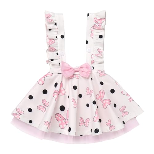 Toddler Baby Girl Birthday Dress Short Sleeve T-shirt + Suspender Skirt + Headband 3PCS Casual Summer Outfit3